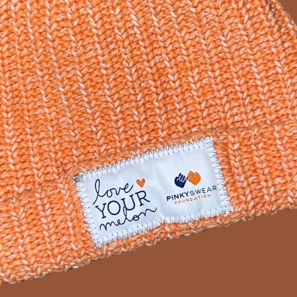 Love Your Melon Orange Knit Logo Winter Slouch Beanie “Pinky Swear Foundation - Picture 2 of 4